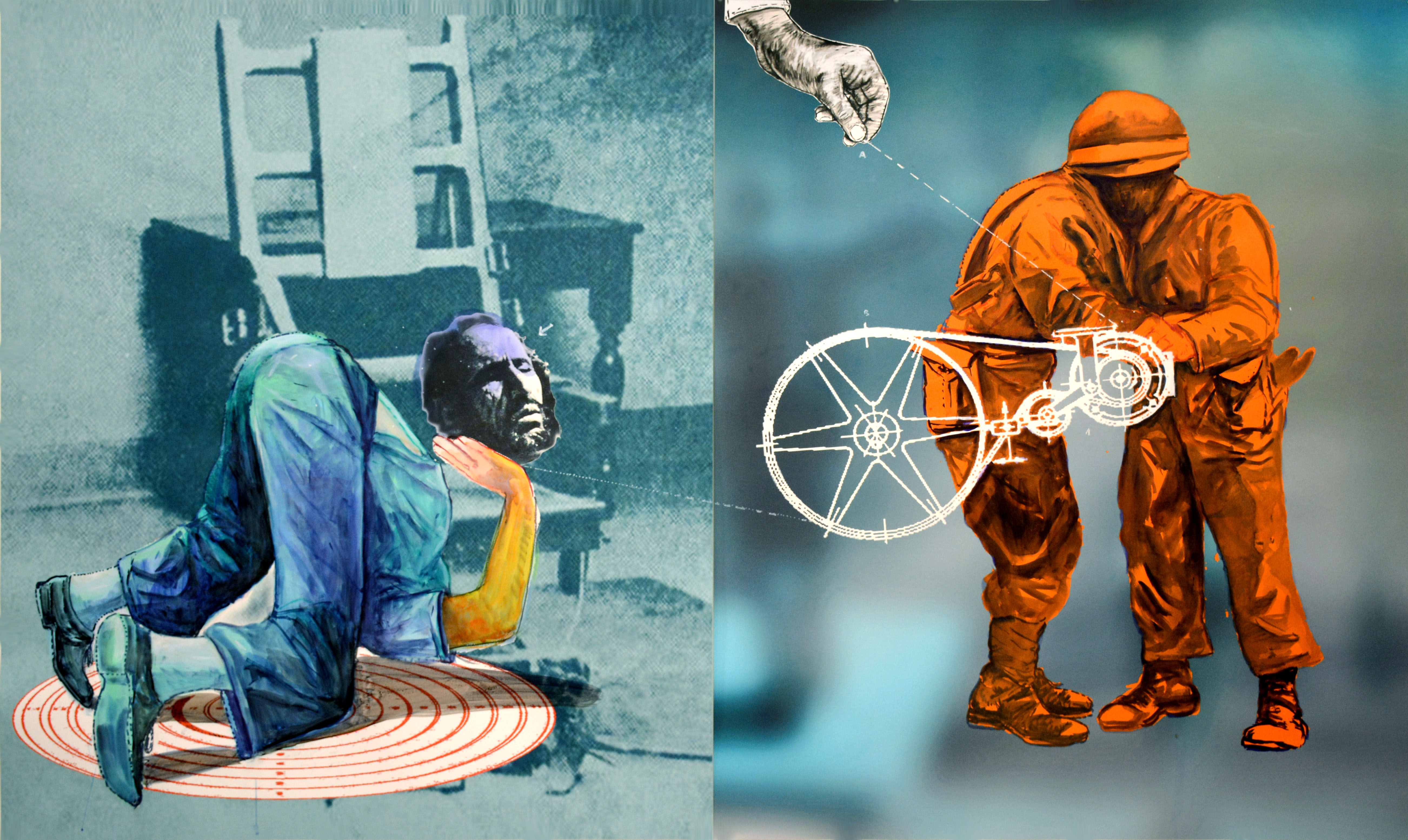 Soif d'immortalité - tech- mixte sur papier 130x216 - 2024 - Collection MCMA