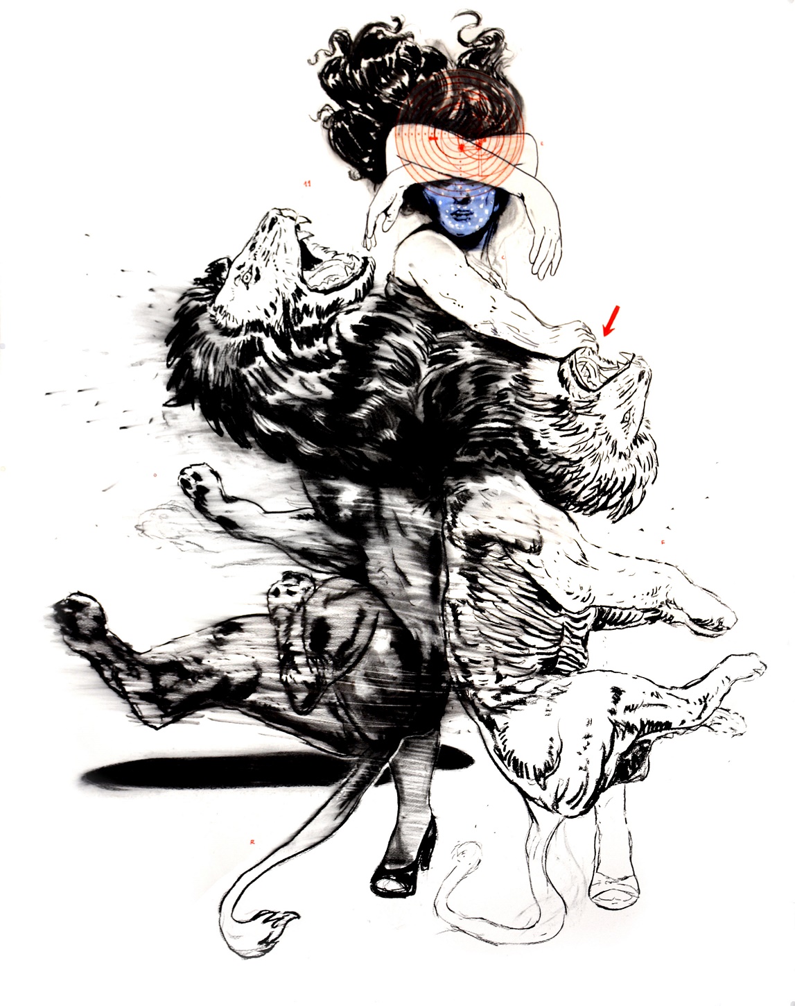 De ton flanc éternel sortir l'humanité - 1m50x1m20 Technique mixte sur papier - 2016