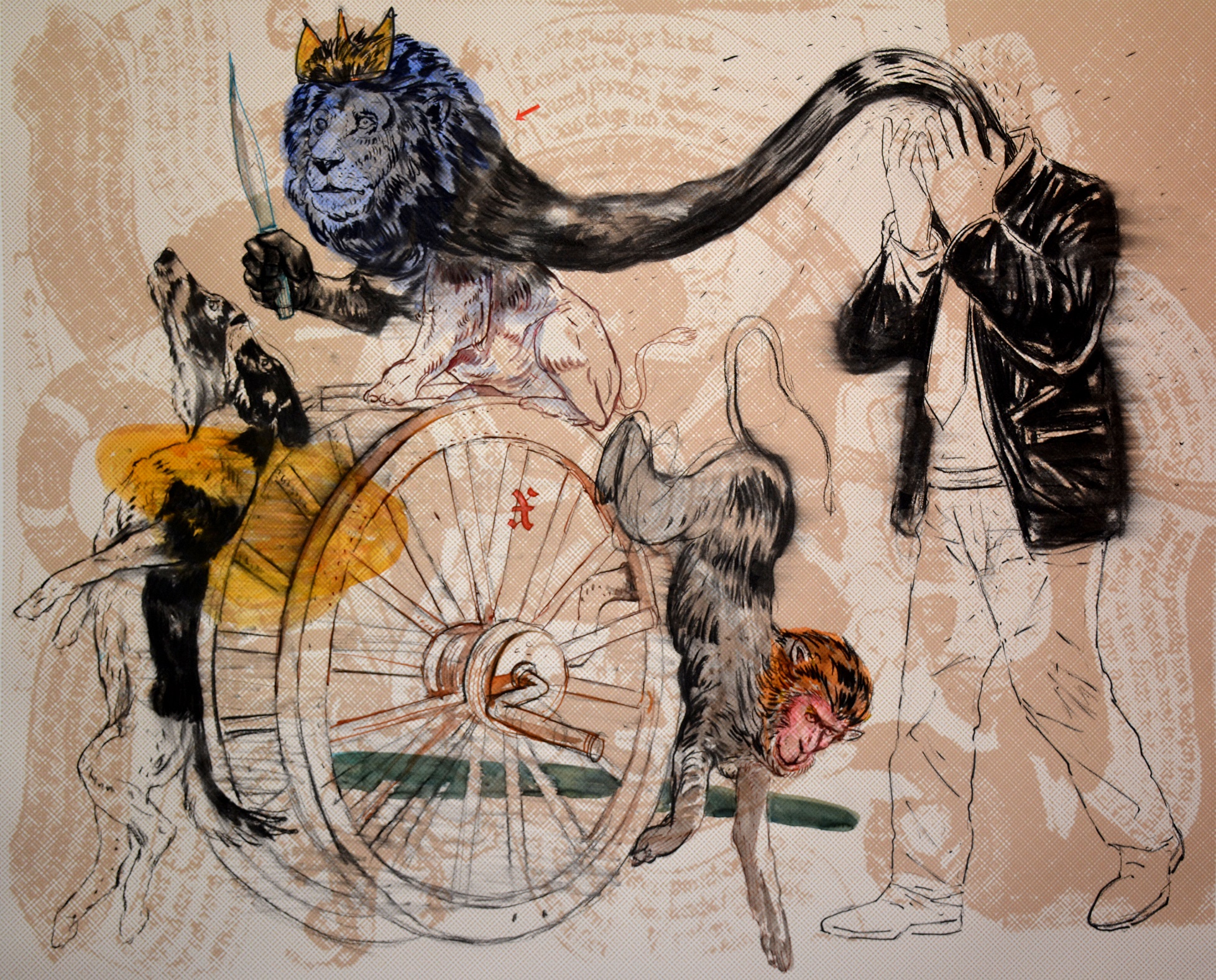 Les volontés souveraines (2016) 1m20x1m50 Tech.mixte sur papier -2016